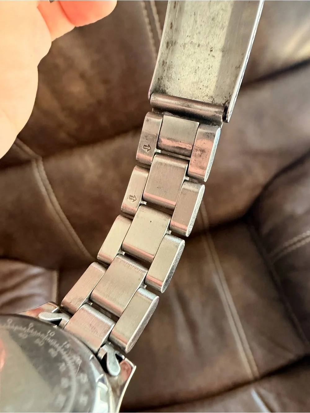 •FOSSIL• DRT Round Face Stainless Band Fold-Over Clasp Wrist Watch